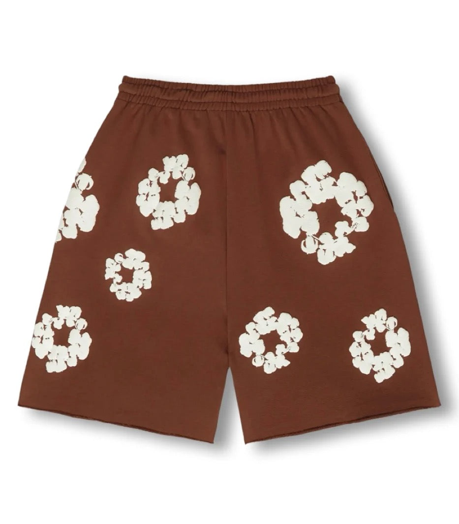 "Flower" Shorts Brown